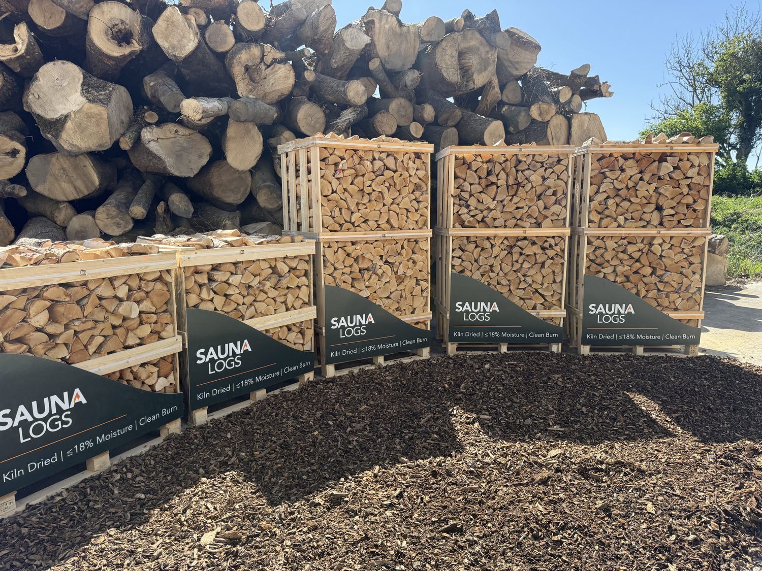 Sauna Logs crates