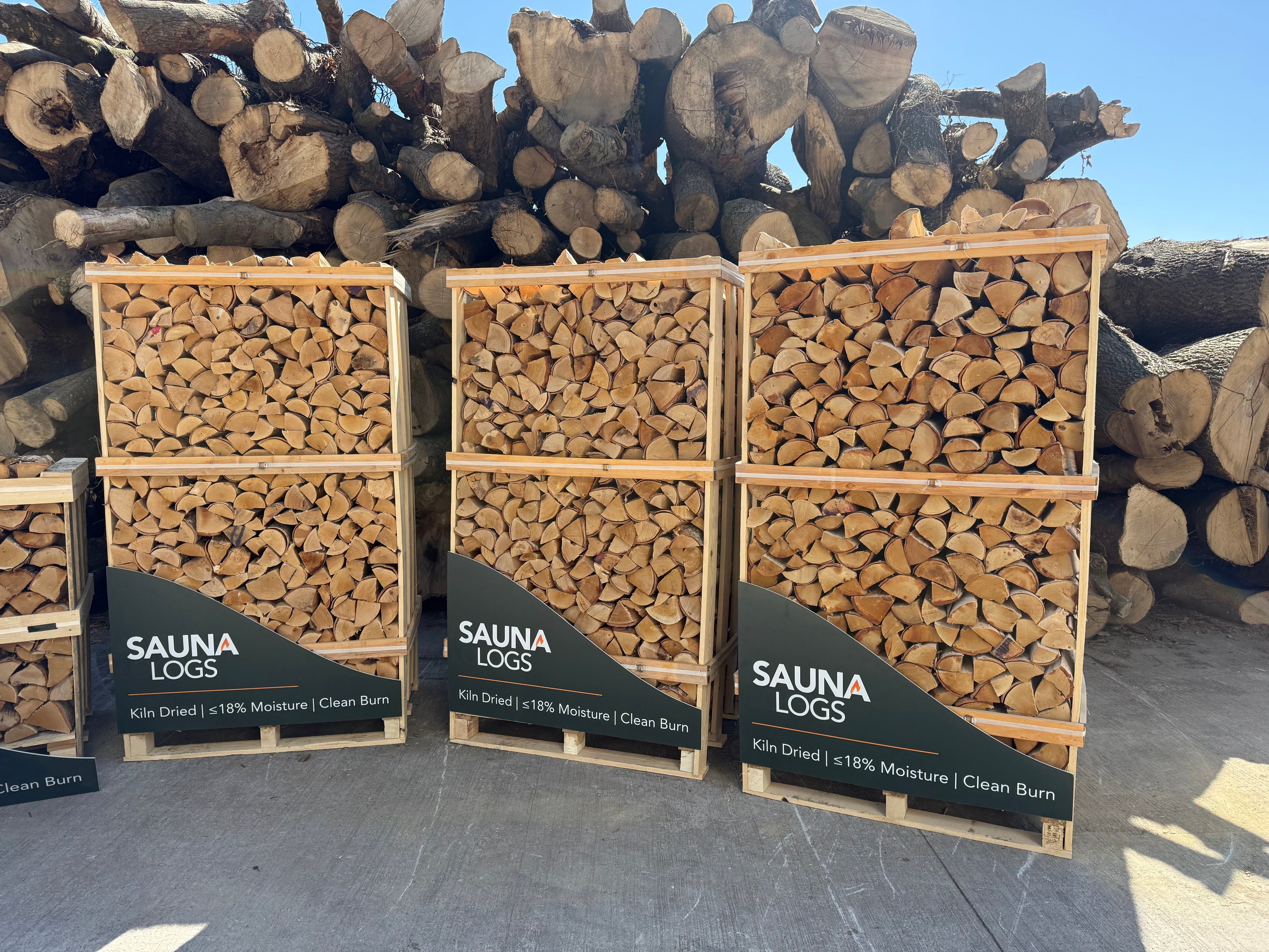 Birch Sauna Log Crate (1.8m³)