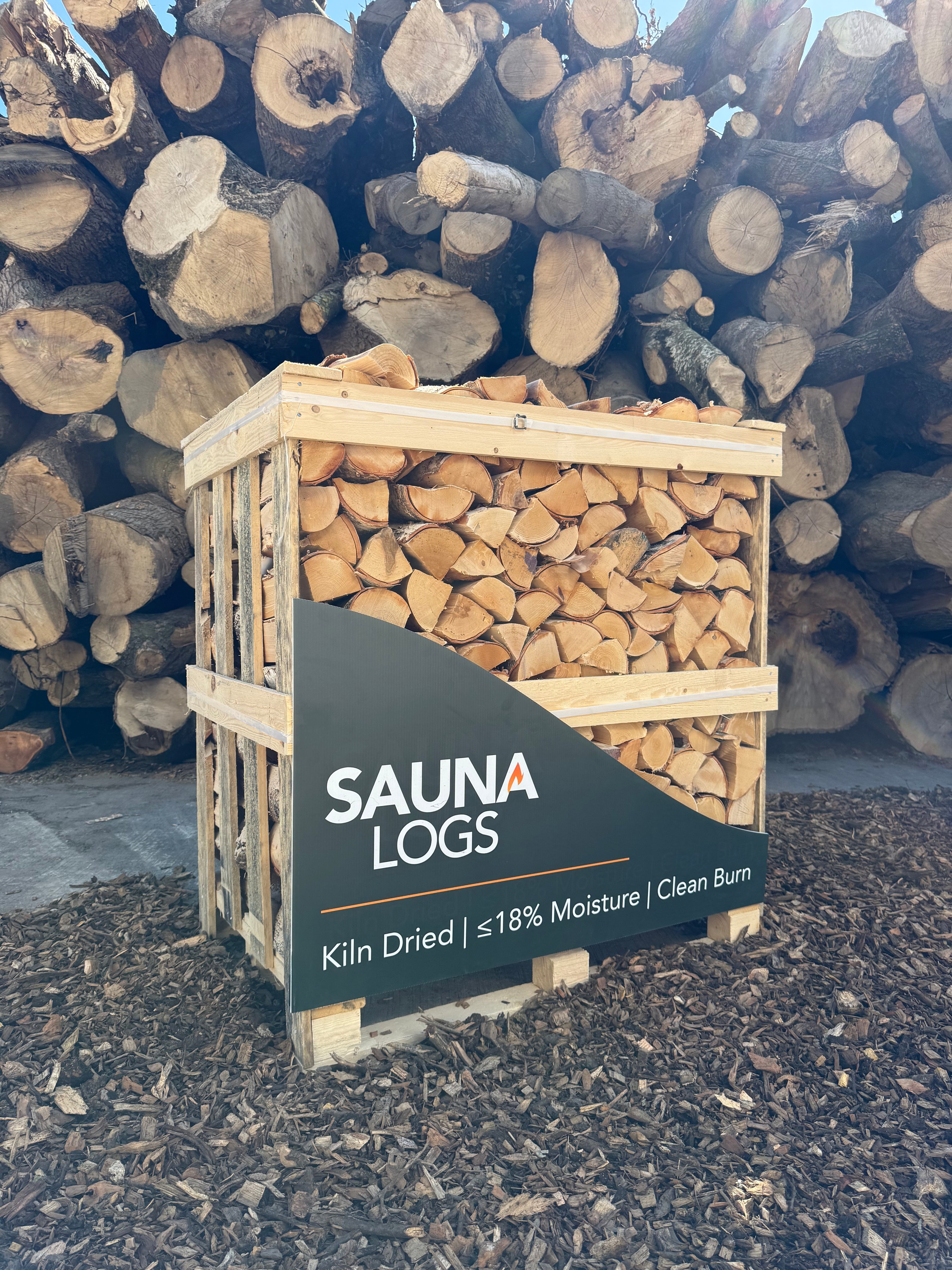 Birch Sauna Log Crate (1.2m³)