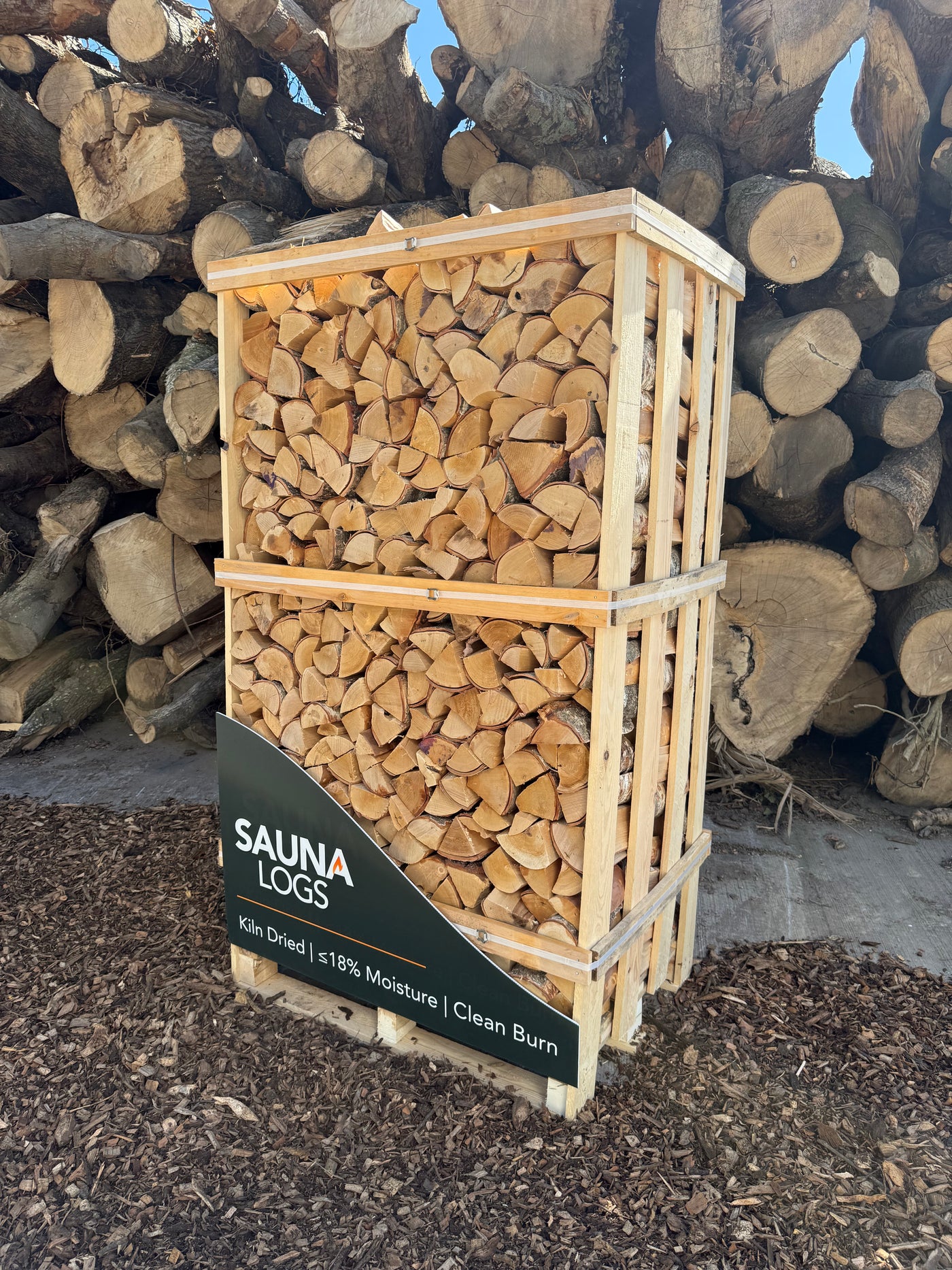 Birch Sauna Log Crate (1.8m³)