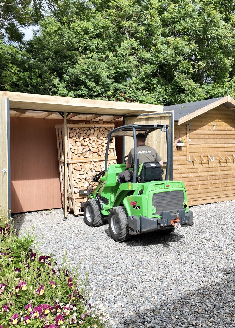 Sauna Logs crate delivered and placed on site